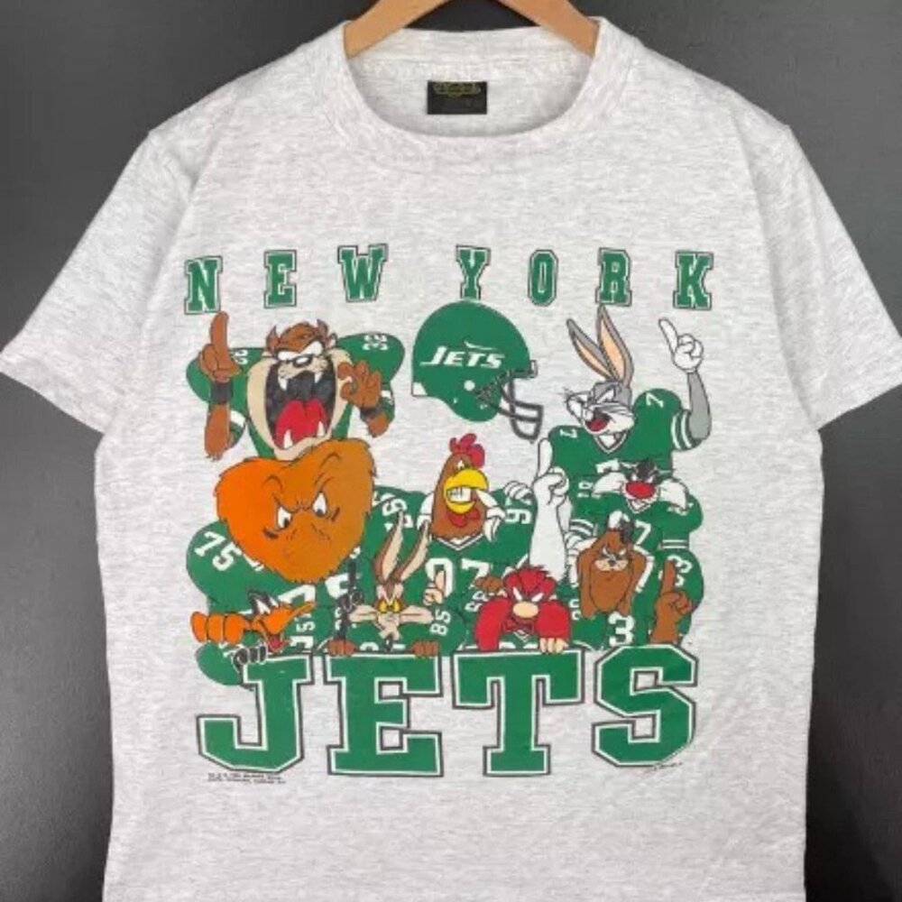 NEW YORK JETS Looney Tunes Retro Style Ash Color Unisex T-shirt